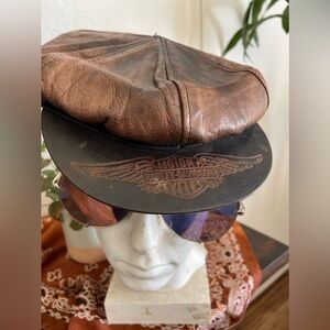 Vintage leather Harley Davidson cap